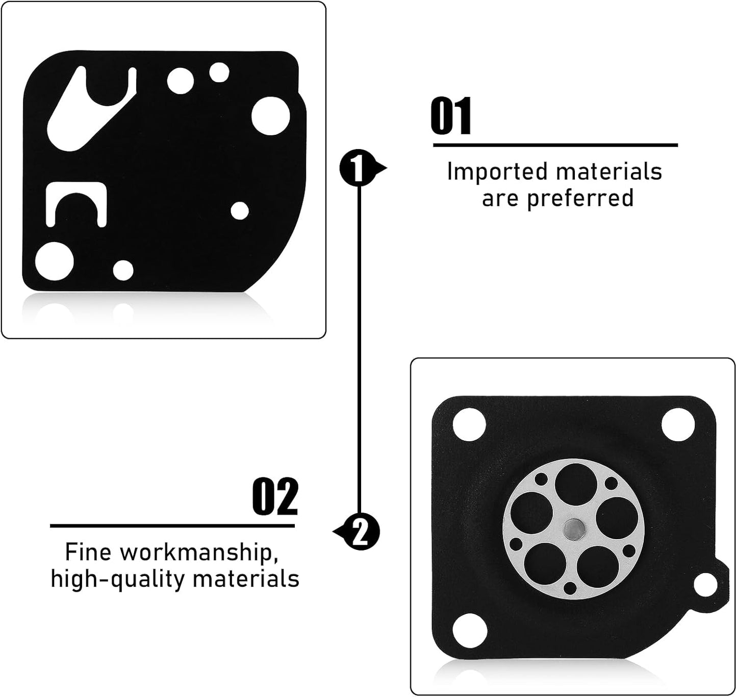 Kit Membrana Carburatore Zama RB-47 - C1Q - W11B-W11C-W11D-W11E-W11F