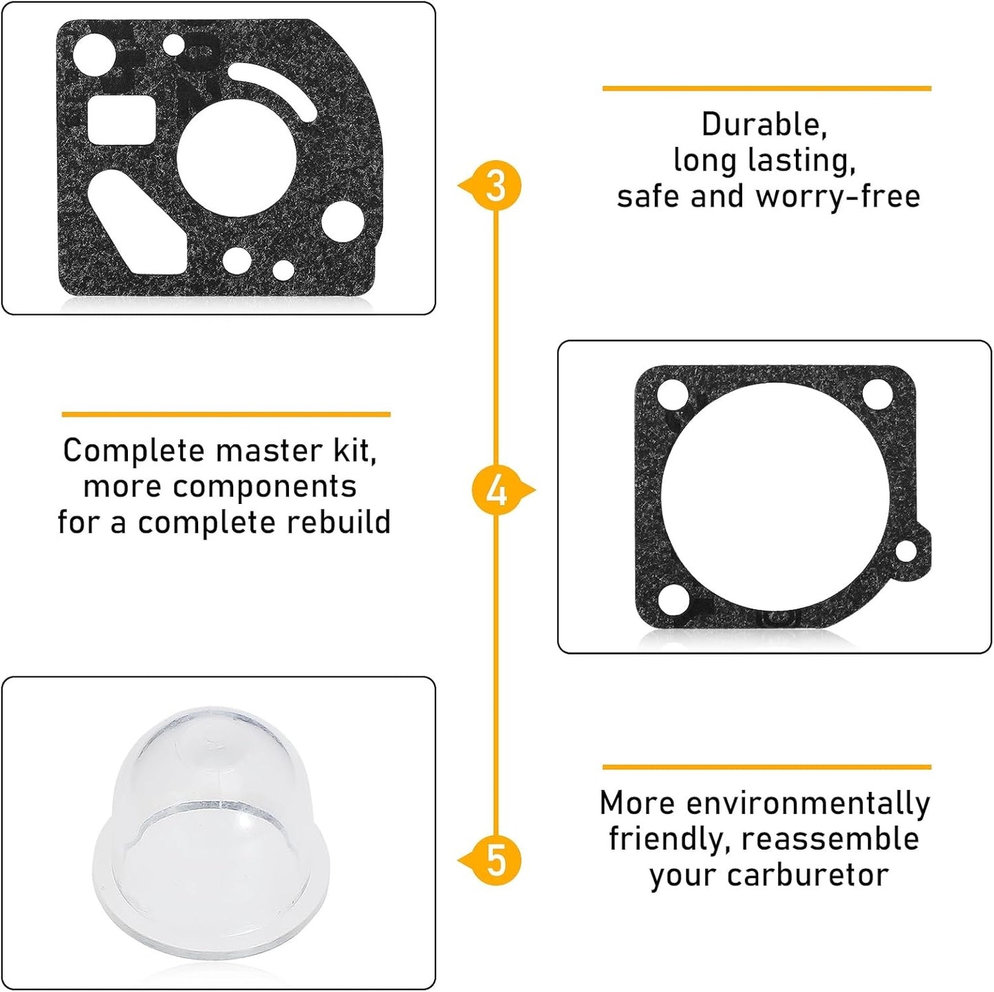 Kit Membrana Carburatore Zama RB-47 - C1Q - W11B-W11C-W11D-W11E-W11F