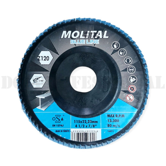 Molital Disco Lamellare Blue Line Allo Zirconio 115x22mm - grana 120