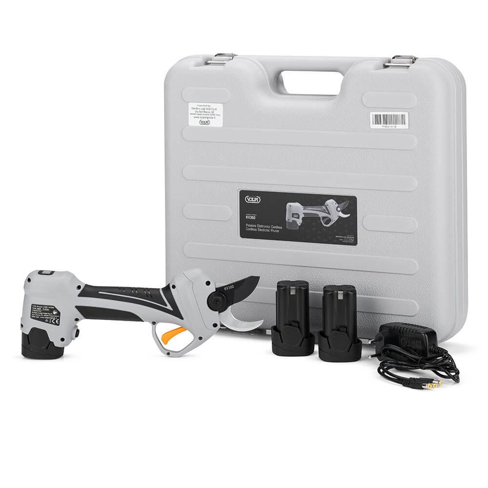 VOLPI FORBICE ELETTRONICA PER POTATURA KV360 CON 2 BATTERIE LITIO 14,4V - 2,5 AH