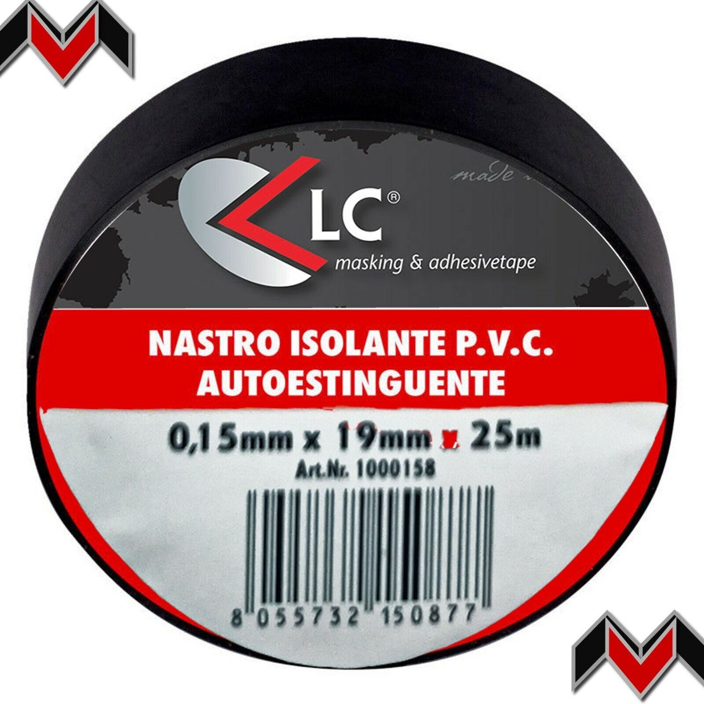 LC Nastro Isolante Isoprof Nero 19x25 Metri Per Legature Cablaggi Cavi Elettrici